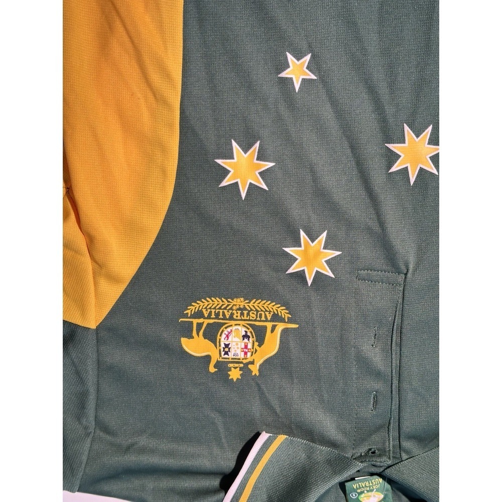 Australia Rugby Jersey Joey Roo Socceroos Football Shirt Gold & Green SZ Small - Picture 3 of 8